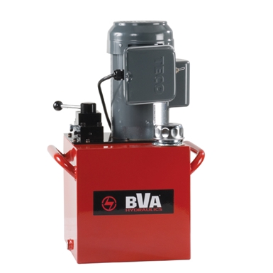 BVA Hydraulics Electric Pumps with Locking Manual Valves for Single Acting Cylinders PE50M3L15A